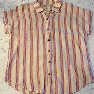 Marine Layer Multicolor Striped Short Sleeve Shirt size M
